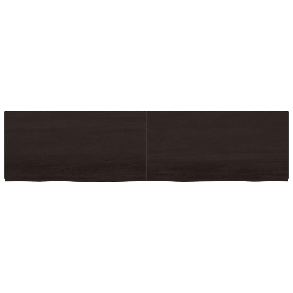 vidaXL Piano Bagno Marrone Scuro 200x50x(2-4) cm Legno Trattato