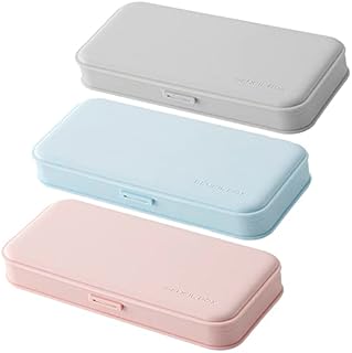 Musubi Plastic Pencil Box, 3 PCS Pencil Boxes, Portable PP School Pencil Case Pencil Boxes for School Bulk, Pencil Box for Girl / Kids / Adults Christmas Gift