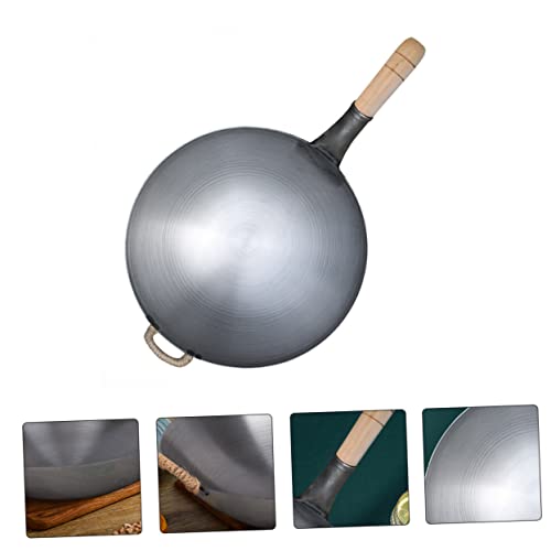 Wok de Hierro Grueso con Mango de Madera 12 Pulgadas Antiadherente miniatura 5