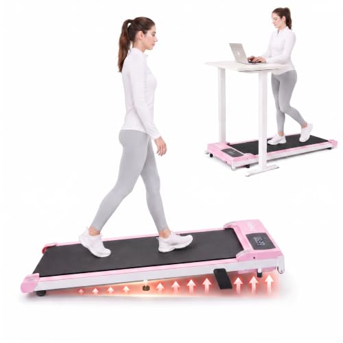 FUNMILY Walking Pad with Incline Under Desk Treadmill for Standing Desk, 300 LBS Weight Capacity 3.0HP Quiet Walking Machine with Remote Control & LED Display, No Assembly Required