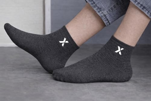 Image of RECKZOZ Men's Cotton Blend Ankle Length Socks, Multicolour, Free Size, Breathable, Casual Wear, 5 Pair
