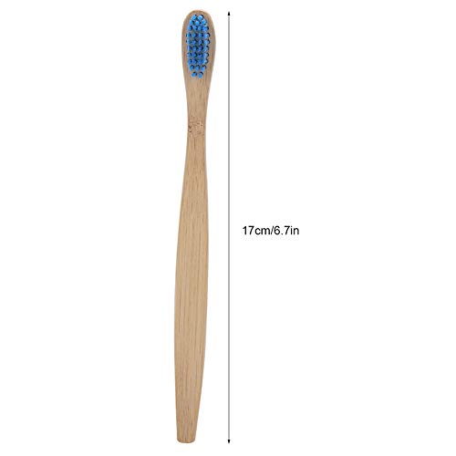 Junlucki Fibra de nylon macia natural, escova de dentes, para banheiro em casa (azul)