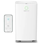 MONHOUSE 12L/Day Digital Dehumidifier - Wifi Controlled App, Sleep Mode, 24 HR Timer For Office, Home, Bedroom, Basement, Garage & Kitchen - Portable Electric Mould, Damp, Condensation Remover
