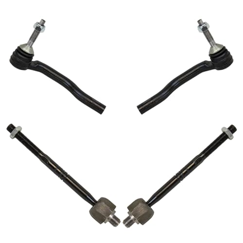 TRQ Inner and Outer Tie Rod Set 4 Piece Compatible with 13-20 Ford Fusion 15-23 Ford Edge 13-20 Lincoln MKZ 19-23 Lincoln Nautilus