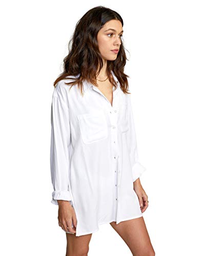 RVCA Women's Standard Coverup, Solstice Button UP/White, Large3