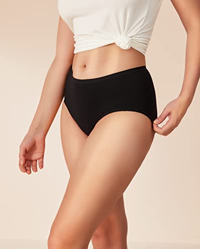 Reshinee Organic Cotton Women's Underwear Breathable Full Briefs Soft Panties Comfort Underpants Ladies Panties 4 Pack #TOP6