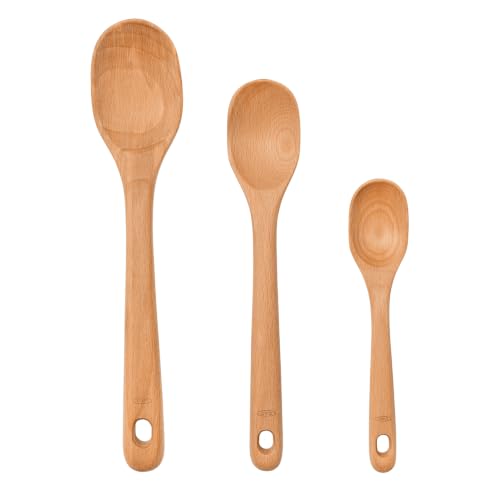 OXO 1130780 Good Grips Wooden Spoon Set, 3-Piece, Brown
