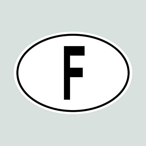 F France Country Code Oval Sticker Decal Vinyl Made In Usa #TOP20