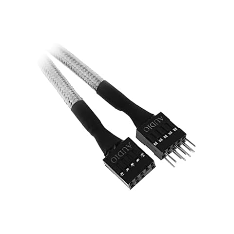 BitFenix interne Audio Verlängerung 30cm - sleeved White/Black Cover