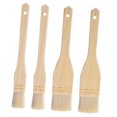 OFFSCH Wooden Handle Oil Brush Bbq Sauce Brush 4pcs for Cooking Easy to Clean for Family Gatherings