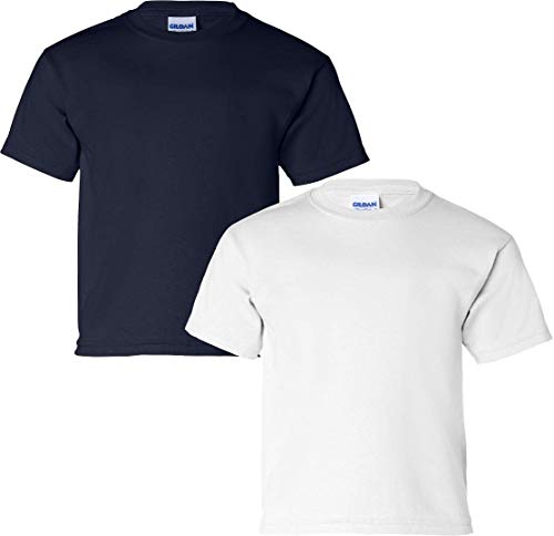 T-shirt coton enfant Gildan lot de 2 maillot manches courtes garcon fille mode basique uni