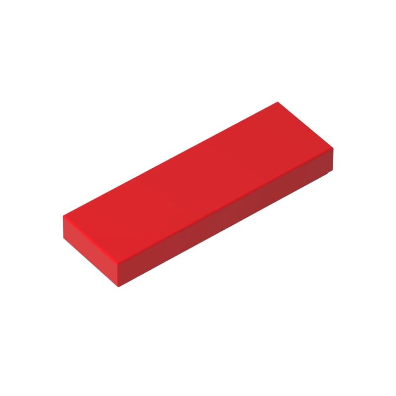 Gobricks 63864 Foundation Plate Tile 1x3 50 Pieces GDS-562 Compatible with Lego Building Blocks Color:Red — image 1