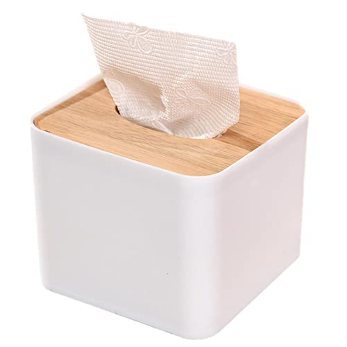 Scatola di tessuto con copertura in legno Casa Ufficio cubo di carta velina Portatovaglioli porta fazzoletti quadrato supporto dispenser tessuto bagno organizzatore stand per casa ufficio e auto