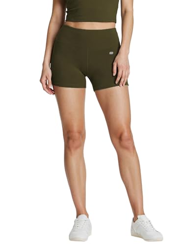 Image of Sfytt Women's High Waist Biker Shorts for Gym, Workout, Yoga & Running, 4 Inch Compression Activewear Shorts, Stretch Polyester Spandex Fabric