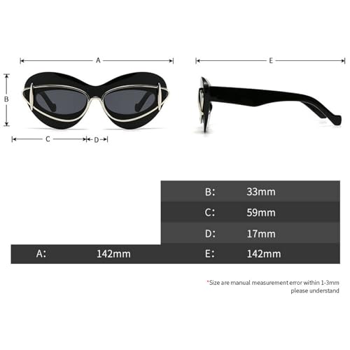 laureles 3Pack Mix Cat Eye Y2K Sunglasses for Women Vintage Lips Sun Glasses Men Gradient Black Shades UV4003