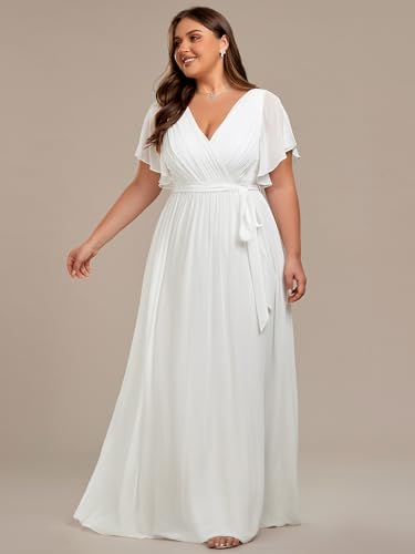 Image of Ever-Pretty Plus Women's Chiffon Maxi Plus Size Formal Bridesmaid Dresses