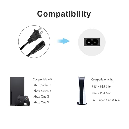 image for TPLTECH AC Power Cord Compatible with Xbox One S/X, Xbox Series X/S, P