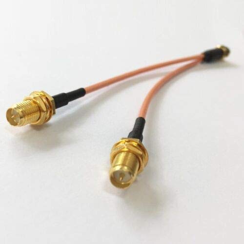 Custom Cables Group LLCWiFi Extension SMA Male to 2X RP SMA Female Jack nut RF Pigtail 15cm 6"