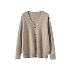 Men'S V-Neck Cardigan Merino Wool Sweater Casual Solid Color Outdoor Casual Long Sleeve Sweater