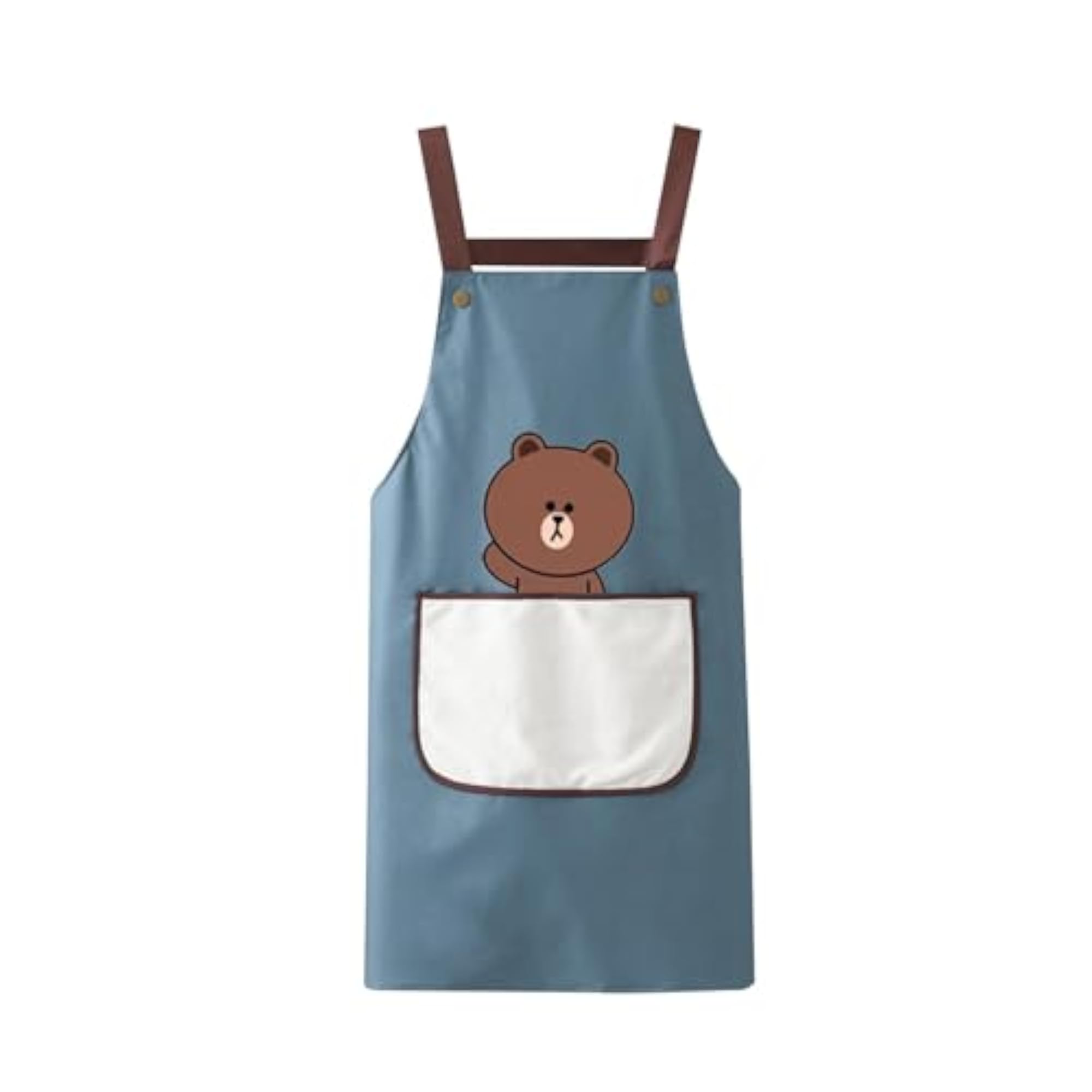 Kitchen Apron with Pockets for Baking, Blue