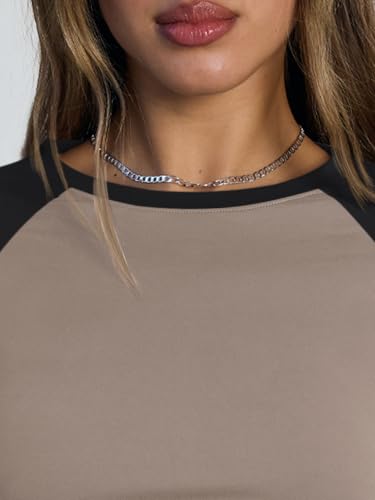 Trendy Queen Womens Long Sleeve Shirts 2025 Fall Fashion Outfits Clothes Slim Fitted Basic Tee Going Out Crop Tops Cute Y2k Teen Girl Color Block T Tshirts Clothing - Image 5