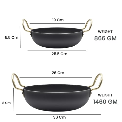 Image of DOZY Non-Stick Cookware Set of 5 | Kadai, Tawa, Frying Pan, Tadka Pan | Grey & Black | Marble Finish | Bakelite Handle | Gas and Induction Cookware Set