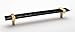 Sietto Adjustable 9" Black Glass Bar Satin Brass Base P-1903-9-SB Cabinet Pull