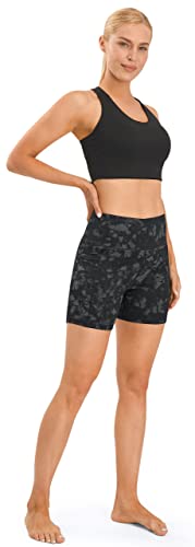 Afitne Yoga Shorts For Women With Pockets High Waisted Printed Workout Athletic Running Shorts Biker Spandex Gym Fitness Tights Leggings Black Tie Dye - M #TOP5
