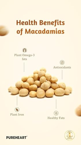 Image of Pureheart Salted Macadamia Halves (200 gm) Premium Roasted Australian Split Macadamia Nuts, Rich in Antioxidants Exotic and Crunchy Dry Fruits, Ideal Snacks, No Additives
