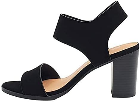 Open Toe Chunky Heel Ankle Strap Shoes 