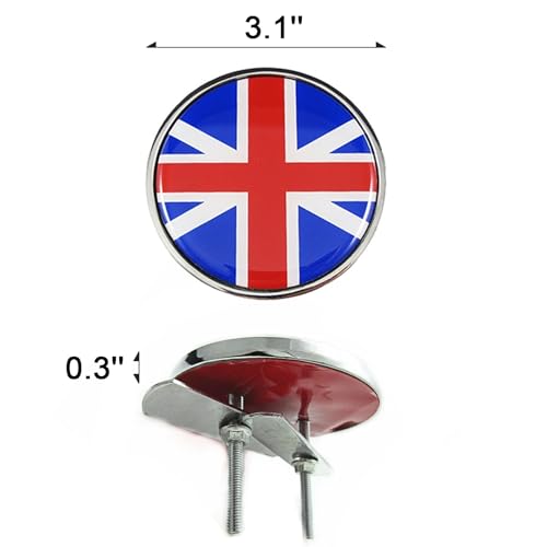 Xotic Tech 3D Front Bumper Grill Emblem Badge w/Holder UK Flag Compatible with Mini Cooper R50 R55 R56 R57 R58 F54 F55 F56 F57 F60 R60 R61 Clubman Hatchback Countryman (Red + Blue)