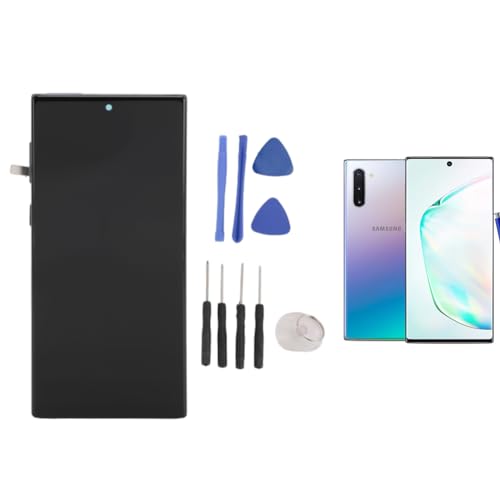 Display for Samsung Galaxy Note 10, TFT Screen Replacement Kit for Samsung Note 10, 5G Display Screen Touch Digitizer Assembly Tool Kit with Frame