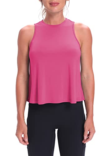 Image of Mippo Crop Tops for Women Womens Workout Tops Flowy Cropped Tank Tops Athletic Shirts