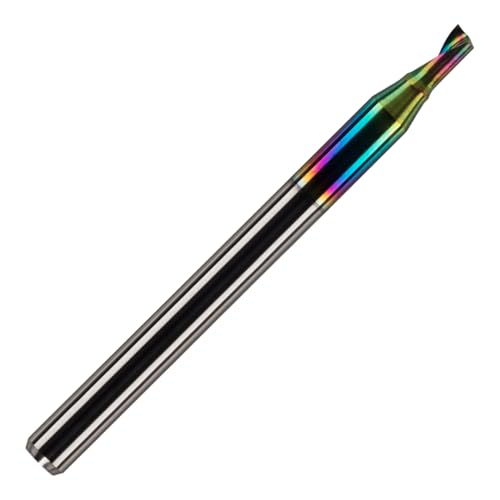 Image of Rennie Tools - 2mm Cutting Diameter x 4mm Single Flute (O Flute) Solid Carbide Up Cut DLC Coated Spiral Router Cutter For ACM Aluminum Acrylic PVC MDF Plastic Endmill/End Mill