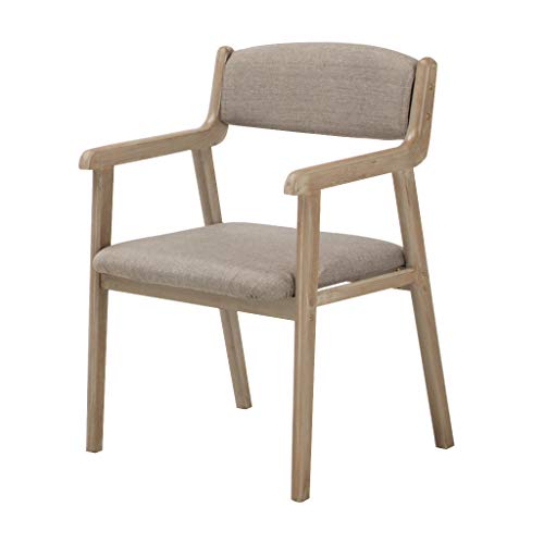 Sillas de comedor vintage de madera maciza con brazos, cómodo sillón tapizado acolchado para cocina y sala de estar, carga máxima de 150 kg, elegante diseño gris