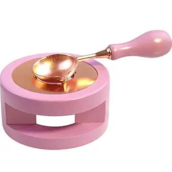 Wax Seal Kit Wax Seal Warmer Wax Seal Stamp Wax Seal Spoon Wax Seal Stamp Kit Wax Seal Furnace with Melting Spoon and Wax Seal Stamp Kit for Melting Wax Seal Sticks or Sealing Wax Beads (Pink)