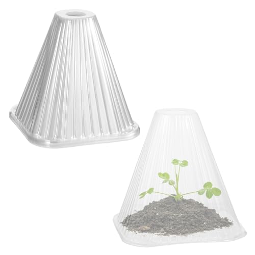 eROOSY 20 Stück Pflanzenhut, 19 * 19 * 18cm Kunststoff Pflanzenschutz, Pflanzenhut Frostschutz Schneckenschut, Pflanzenabdeckung, Pflanzenschutzhauben PVC (Transparent)