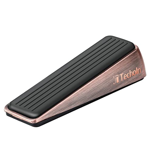 Techoln Door Stoppers for Bottom of Door, Metal and Rubber Door Stop, Doorstops for Inside Door, Door Wedge Holder Blocker for All Floor Surfaces, Easy Storage Wall Security (1, Red Antique)