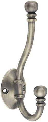 Amazon Basics AB5000-AS-5 Coat Hook, Antique Brass