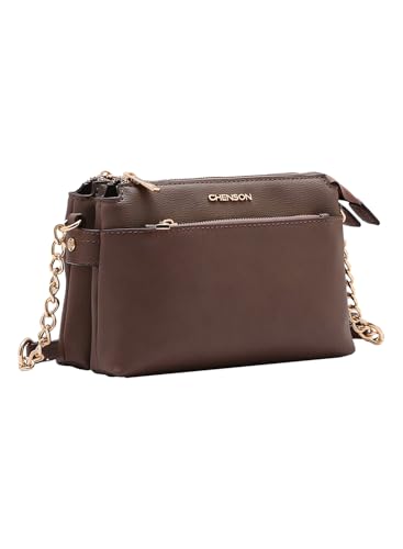 Chenson, Bolsa Feminina Chenson Transversal Carteira de Lado Original Cor:Marrom