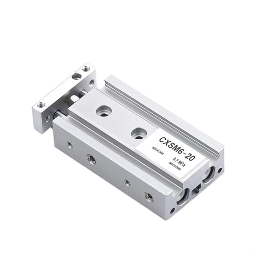 Vérin pneumatique double tige CXSM20 course 50mm guidage double axe cylindre compact - 4