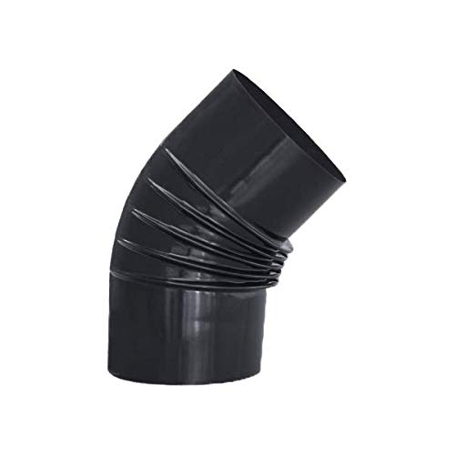 Codo De 72° Negro Vitrificado 100 Mm - Para Conductos De Estufas Y Chimeneas, Resistente A 900°C