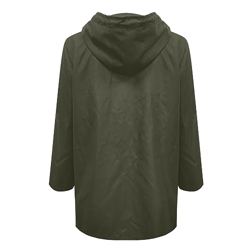 Chubasquero impermeable de mujer con capucha y diseño cómodo de talla grande 4