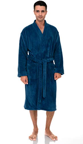 TowelSelections Men's Plush Robe Soft Fleece Kimono Bathrobe3