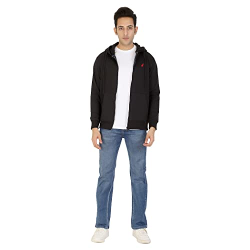 Image of D-GREEN Sweatshirt for Men Stylish Hoodie with Zipper and Full Sleeves Winter Wear