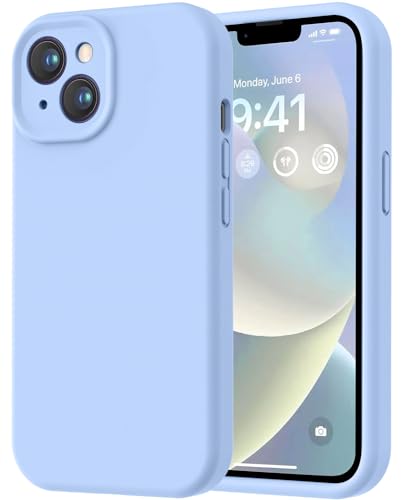 Image of LOVE 3000 Designed for iPhone 14 Case, Premium Silicone with [Soft Anti-Scratch Microfiber Lining] Shockproof Protective Phone Case for Men Women Girls 6.1 inch, Light Blue