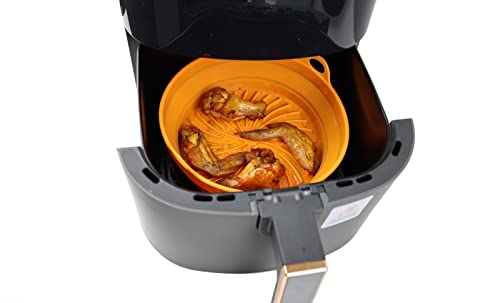 Forma de Silicone pra Fritadeira Air Fry Forte e Retrátil Cor:Laranja