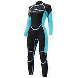 3mm Full Wetsuit for Women - Neoprene Dive Skin Back Zip Scuba Diving Suit One Piece Wet Suits Full Body Rash Guard for Diving Snorkeling Surfing Swimming