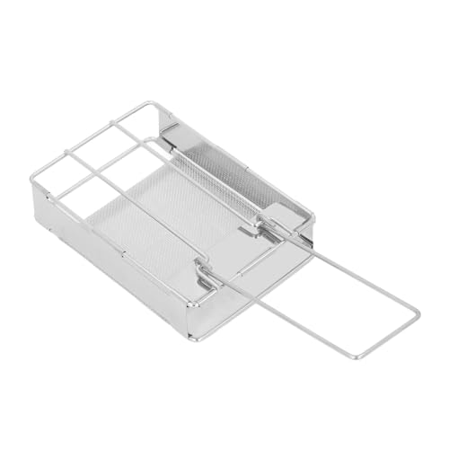 Cyrank Portable Folding Camp Stove Toaster Stainless Steel Camping Toaster Rack Holder 1 Slice Barbeque Bread Clip Toast Rack Bread Toaster Folding Grill for Stove Outdoor Picnics Camping