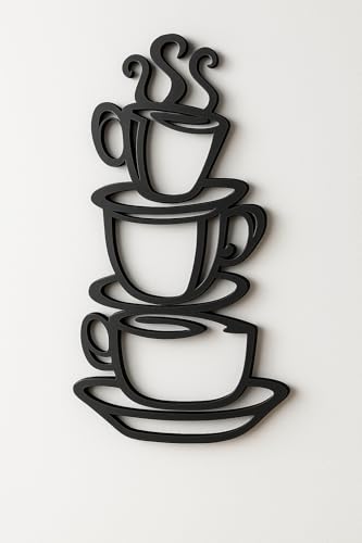 Super Z Outlet Black Coffee Cup Silhouette Metal Wall...